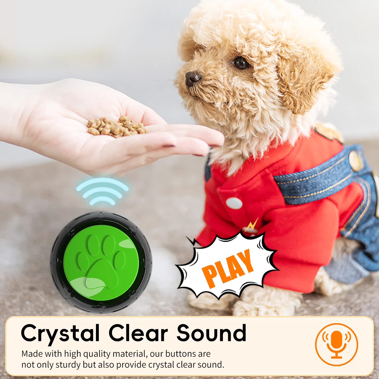 Customized Private Label Recordable 30s Communicate Talking Button Set High Quality ABS Buzzers for Training Pet Dog