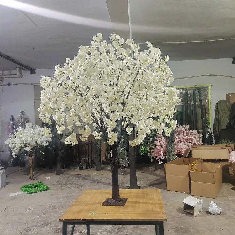 Wedding Decor Table Centerpiece Hanging Faux Silk Flower Tree Artificial Weeping Cherry Blossom Trees with Fake Sakura Flowers