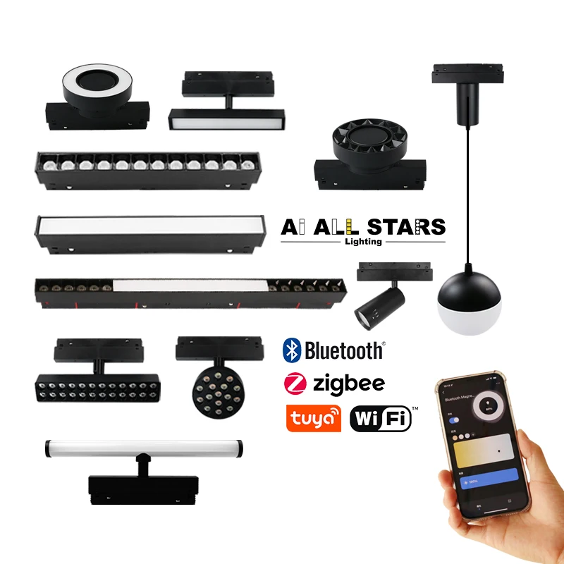 Magnetic Light New Trend 48V Linear Spotlight Surface Recessed Pendant Magnetic Track Light 7W 10W 20W 30W LED Track Light