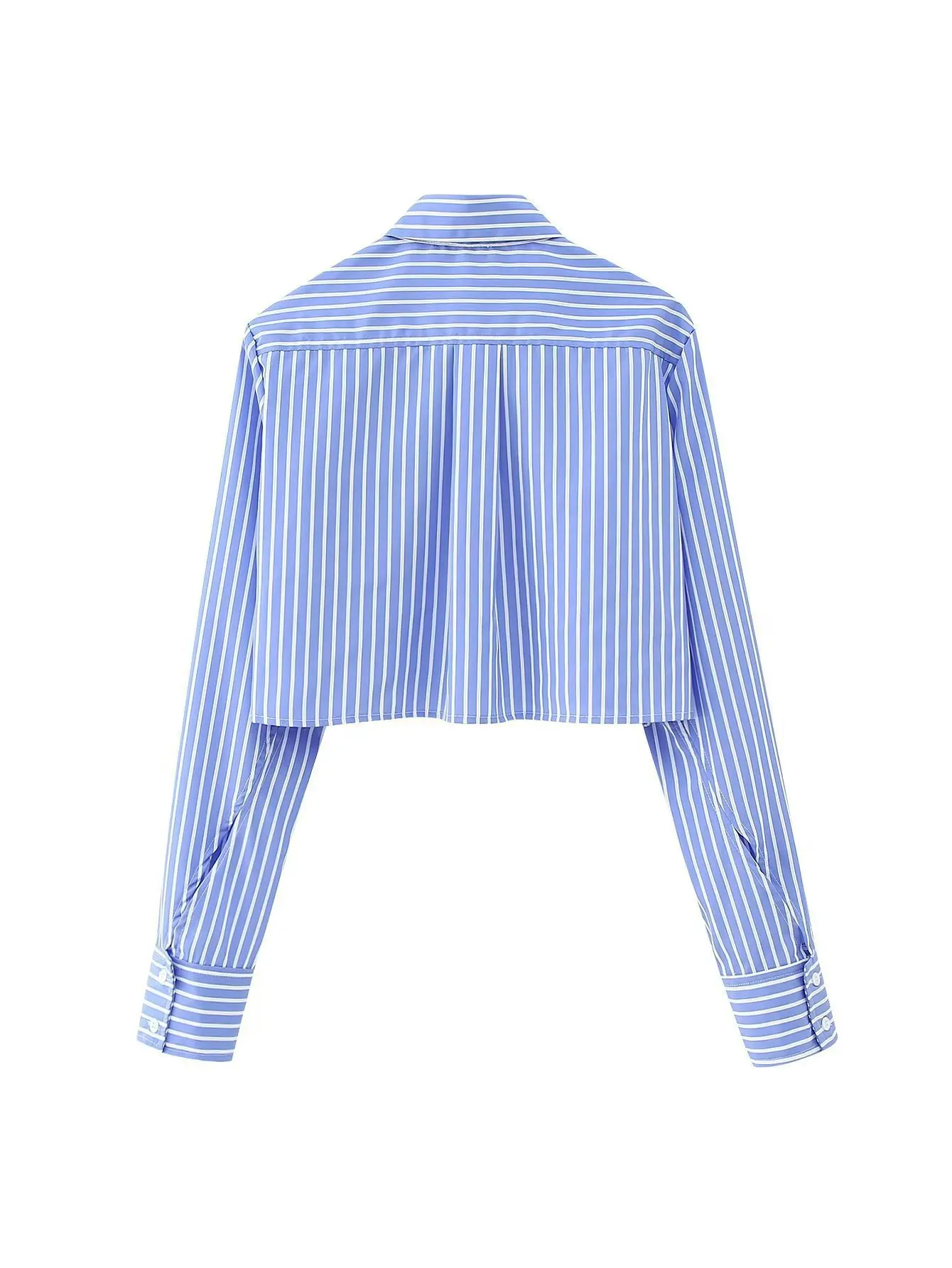 Custom Long Sleeve Stripe Formal Office Shirts Designs Ladies Boxy Cropped Shirts Crop Tops t Shirt Elegant Blouses for Women