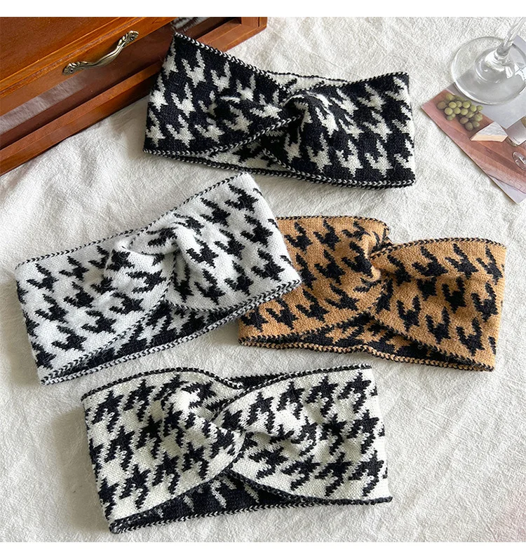 Plain Check pattern Headbands for Women Fabric Hair Band, Knot Hairbands Hair Accessories