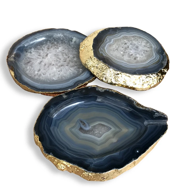 China Factory Wholesale High Quality Gemstone Agate Quartz Stone Coffee Table Tray