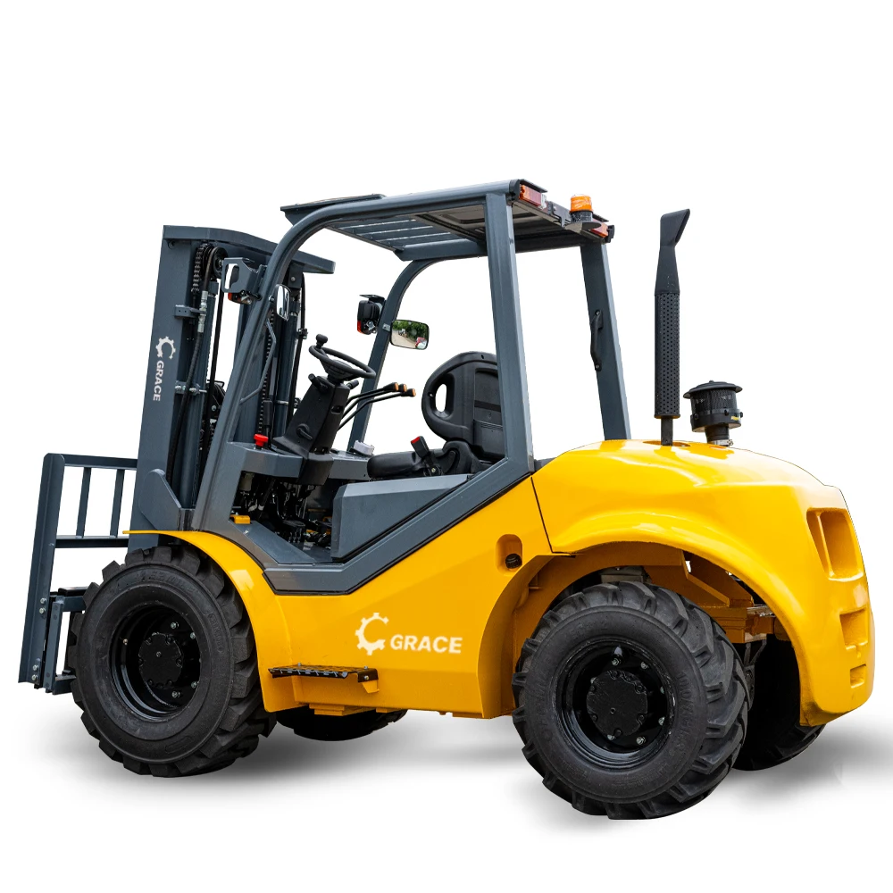 All terrain off-road forklift 3T 3.5t lifting height 5 m articulated frame optional side moving bucket