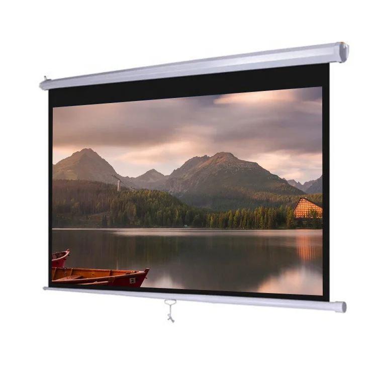Home cinema 150 inch/Matte White pull up /pull down Manual Projector Screen 100 inch 120 inch projection screen