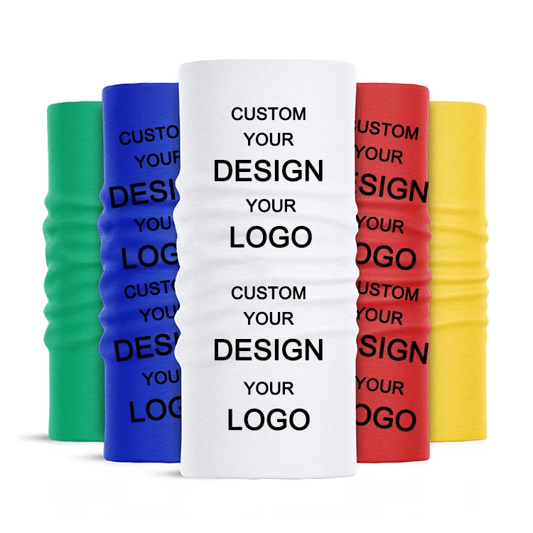 Wholesale Factory  Promotion Custom Polyester White Multifunctional Plain Fast Solid Color Seamless Bandana, Blank Neck Gaiter