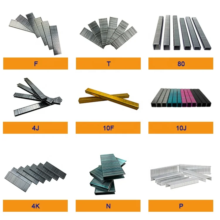Customized Q195 Iron 10F Series U Type Fasteners Galvanized Wire Nail Decoration Staple Pins For Staple Gun