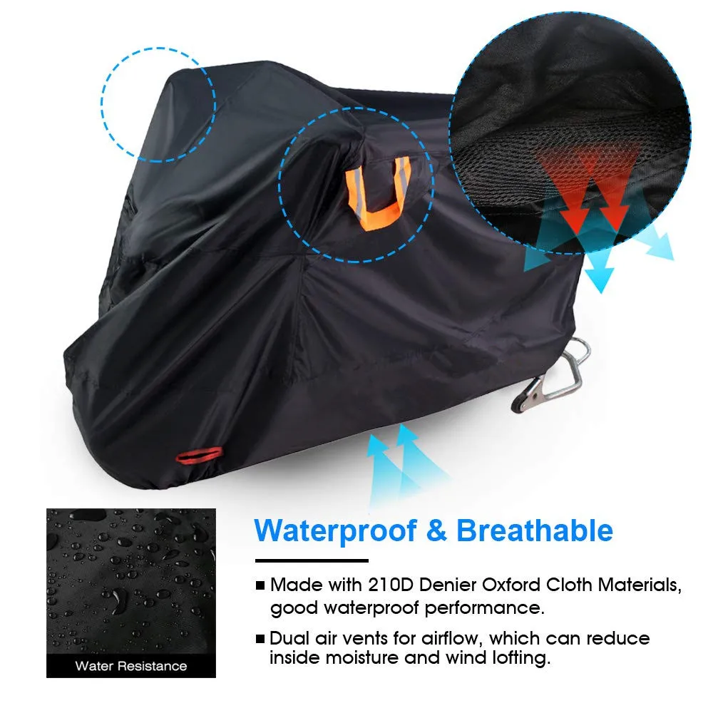 Heavy Duty 210D Waterproof UV Protective Tear Proof Motorbike Cover / Motorcycle Covers