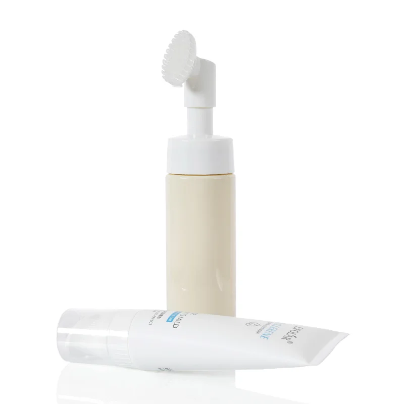 Cosmetics Packaging Facial Cleanser Bottle With Silicone Brush Plastic Bottle For Cream Packaging PET Bottle