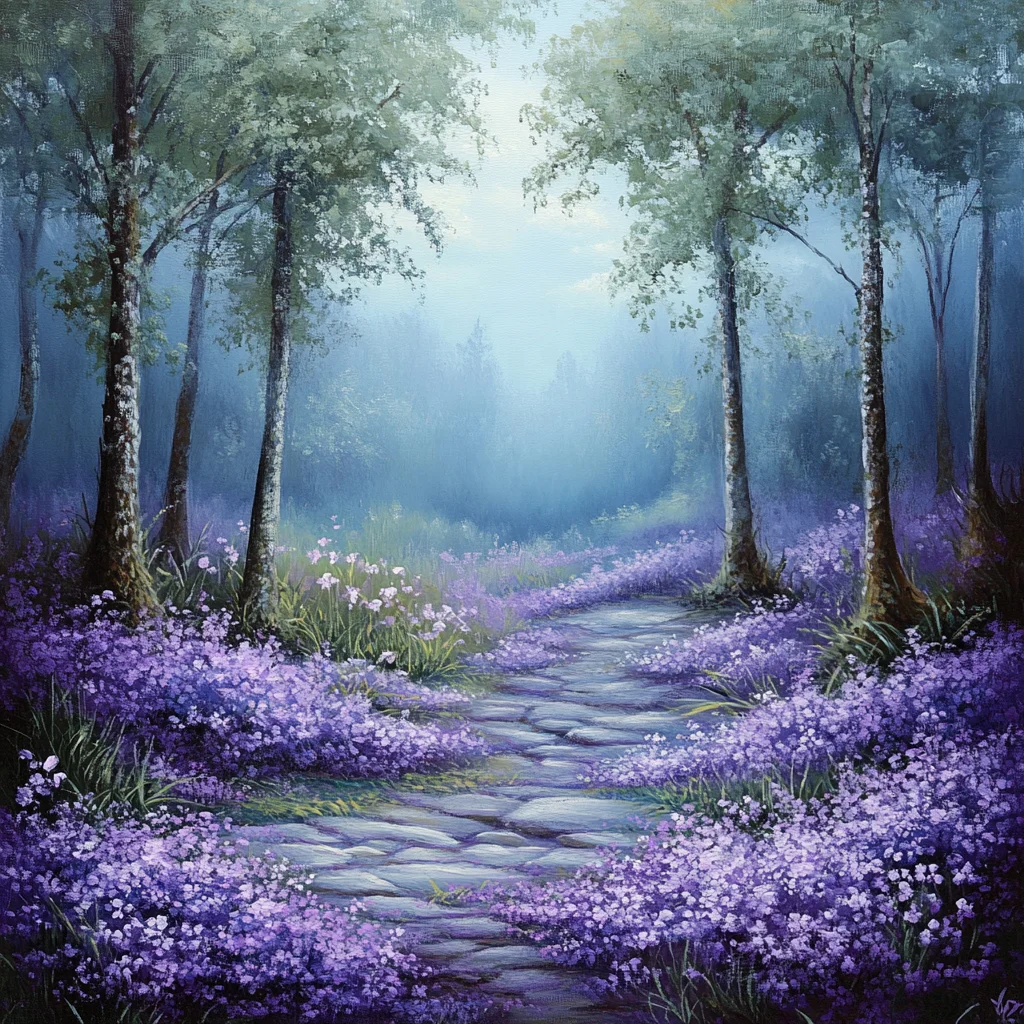 3d wallpaper purple garden flower  Forest Wall Mural Tree for living room bedroom