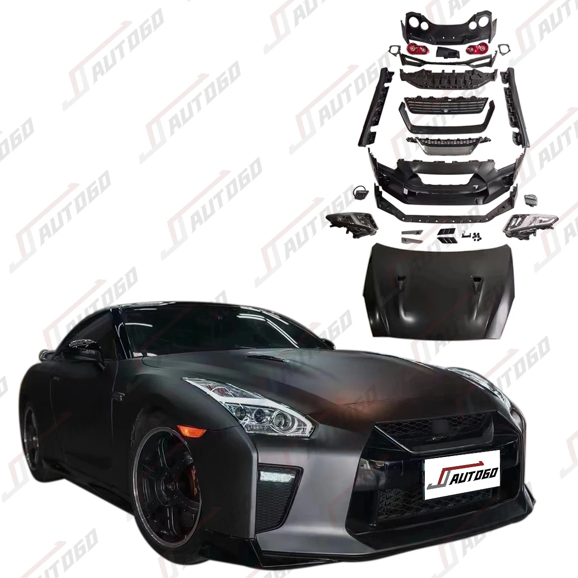 Auto Modification Conversion Body Kit For Nissan GT-R R35 2008-2017 Upgrade to 2018 2019 2020 2021 2022 2023 style assembly