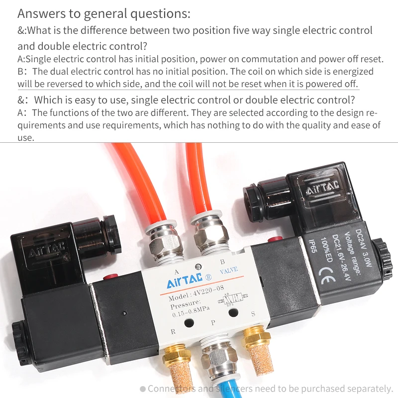 AIRTAC 4V120/220/320/420-M5/06/08/10/15  solenoid valve solenoid valve Reversing air valve