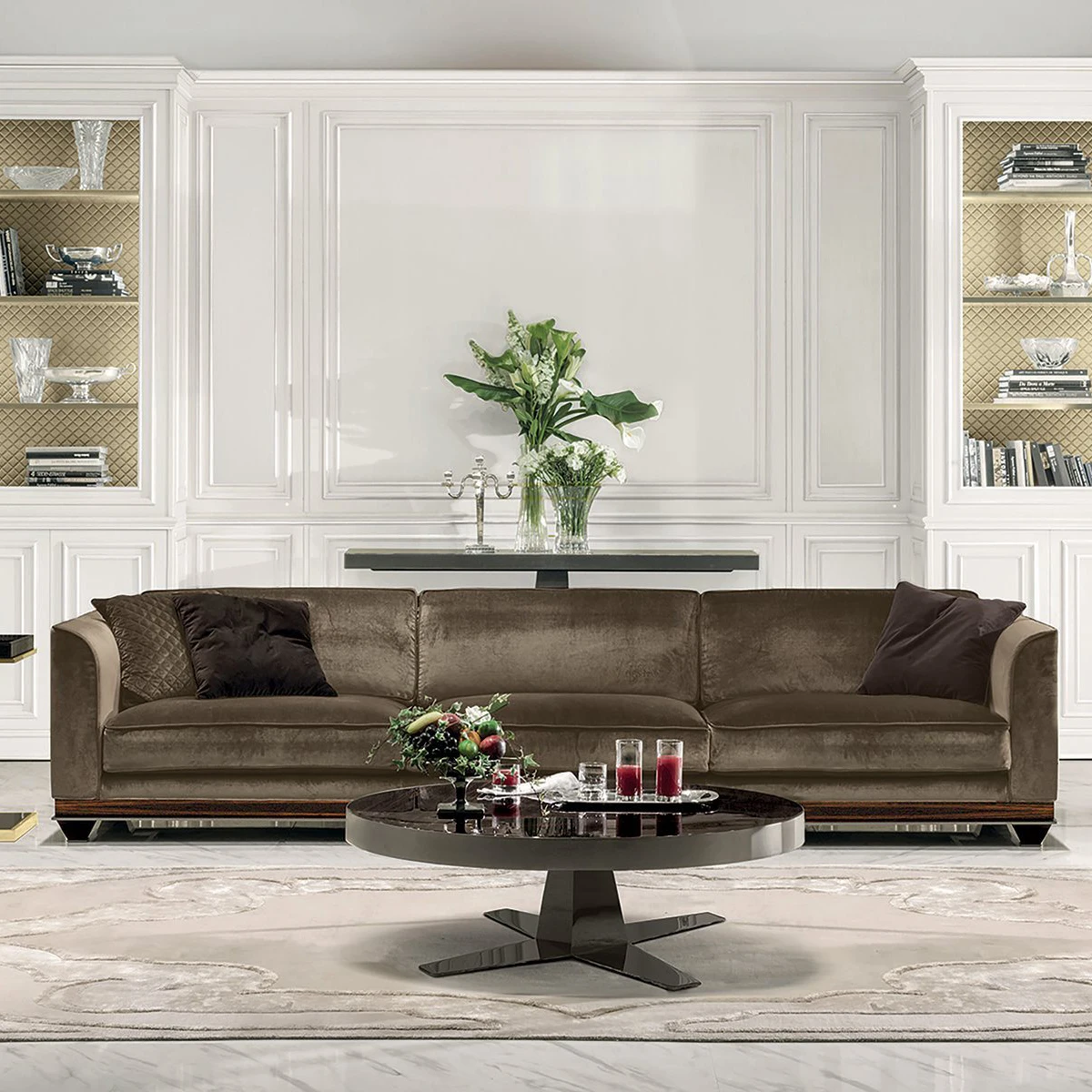 Italian luxury sofa set living room furniture retro  2 Seater Velvet Fabric  modern classic Simple Long  sofa furniture