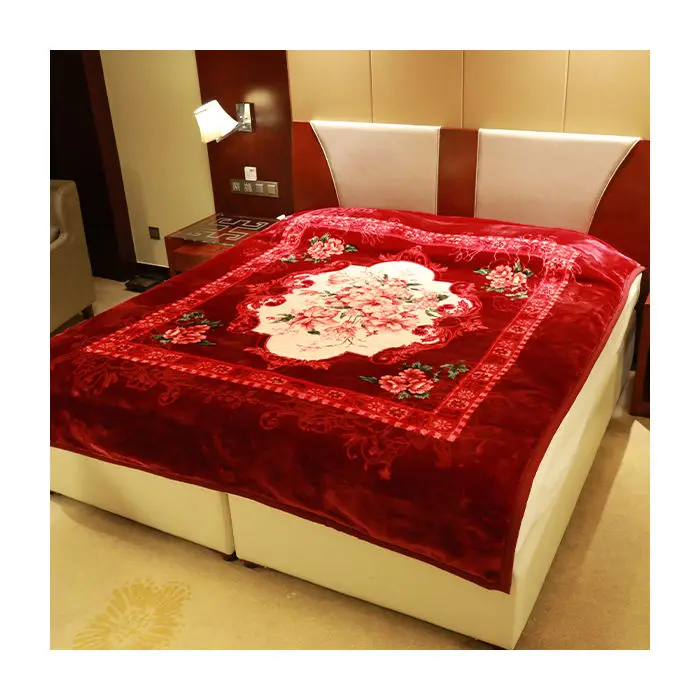 2 Ply Thickened Luxury Super Soft 100% Polyester Microfiber Fleece Oem Mink Wedding Throw Blanket Raschel Blanket