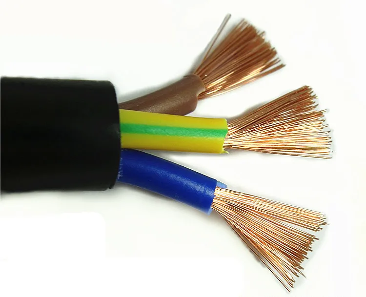 RVV 3 Core 1.0mm2 1.5mm 2.5mm 4mm 6mm  PVC insulated flexible electrical power cables and wires