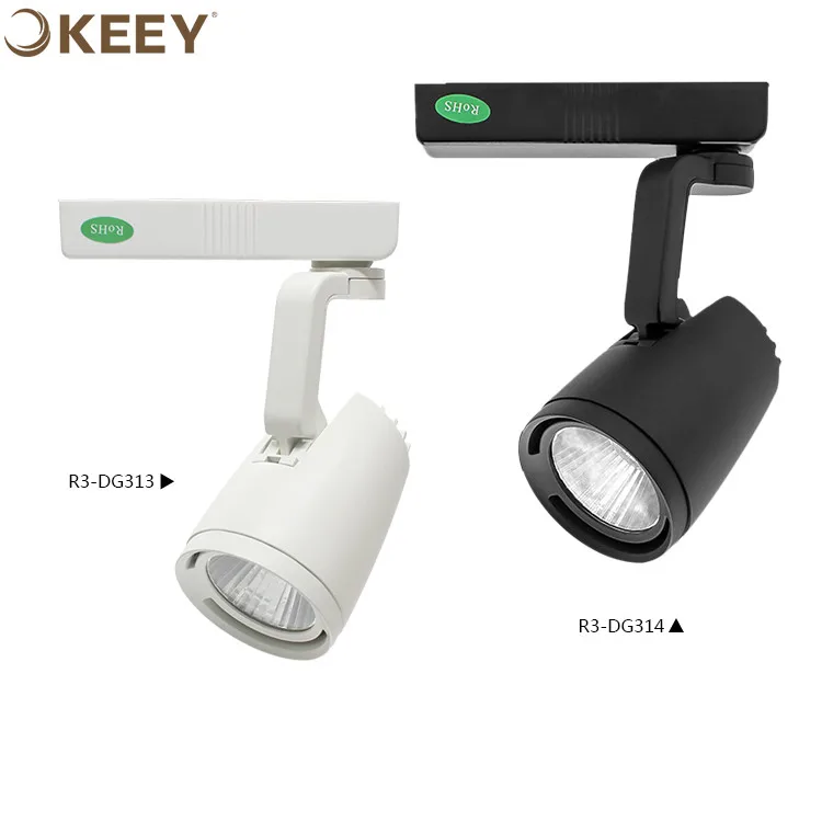2020 keey hot sale 10w black 3-wire led track light special design omni-directional adjustable track led light DG314