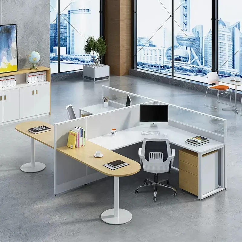 Modern Office Cubicle manager and staff sets Aluminum L Shape Cubicle Office furniture  Workstation Office Partition Desk