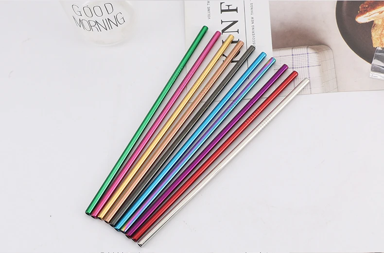 
Wholesale Custom Logo 304 Stainless Steel Metal Straws Reusable Drinking Straws 