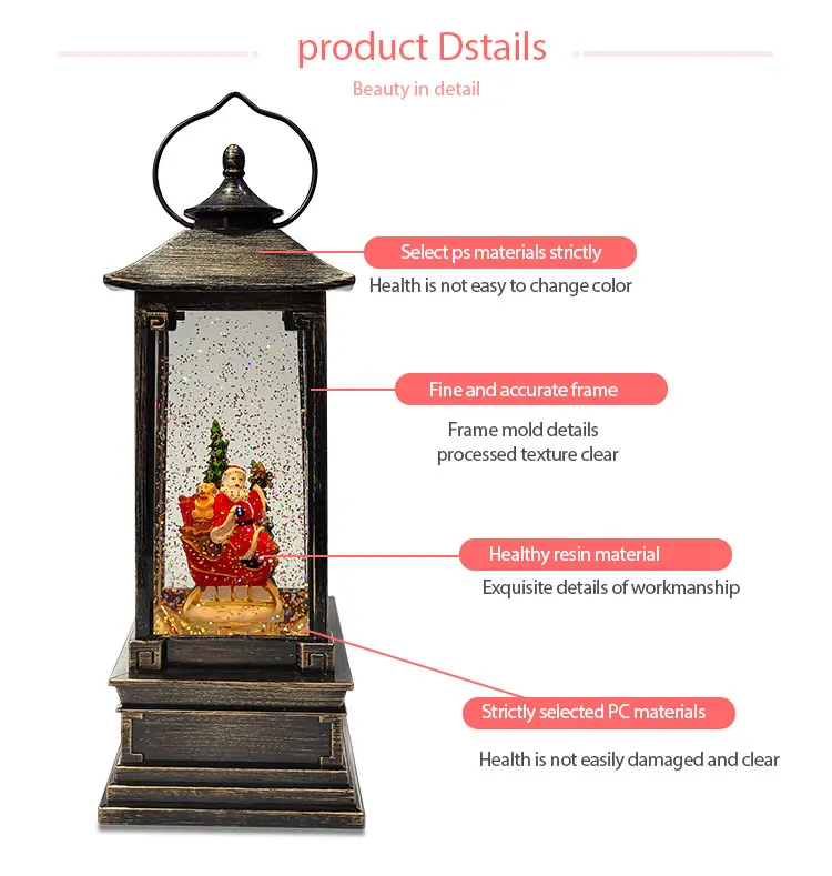 Battery Operated Christmas Decor Sleigh Claus Christmas Lights Decoration  LED Santa