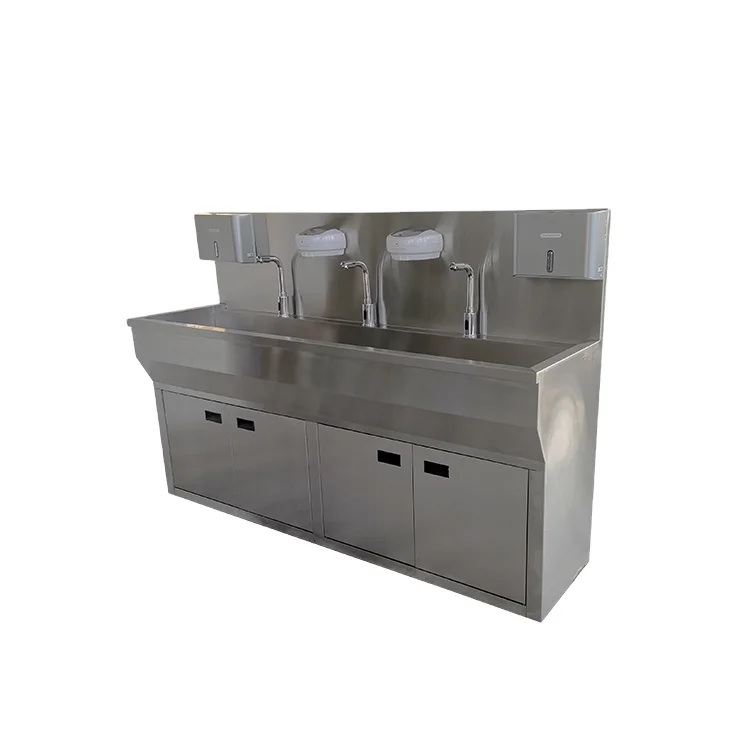 Hot Selling Product Medical Sink Cabinet Stainless Steel Silver Hospital Modern Stone Sink Laundry Sink with Wash Board Stone