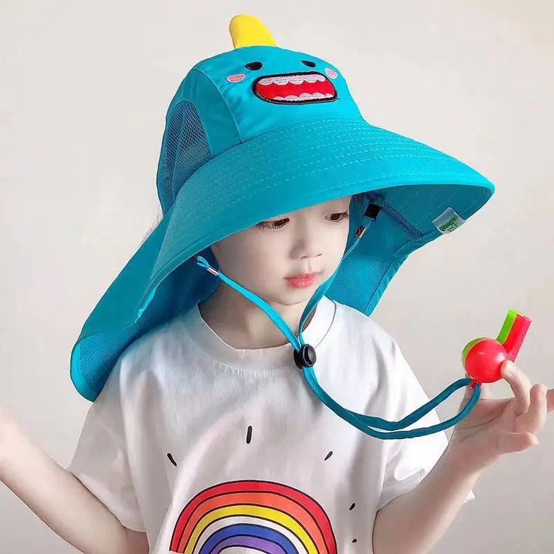 Summer Baby Bucket Hat Wide Brim UV Protection Boys Girls Children Panama Outdoor Beach Sun Hats Cartoon Fisherman Hat
