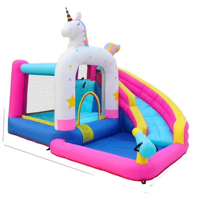 Jumping Slide Bouncer Combo Inflatable Farm Bouncy Castle Unicorn Bounce House for Sale