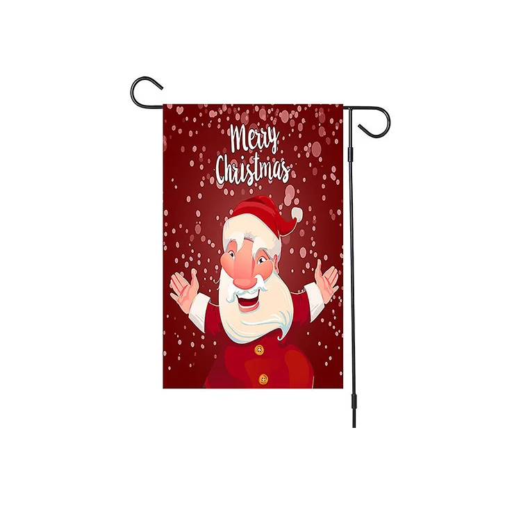 High Quality Custom Double-Sided Polyester Garden Flag Outdoor Usage Promotional Happy Christmas Festival Banner