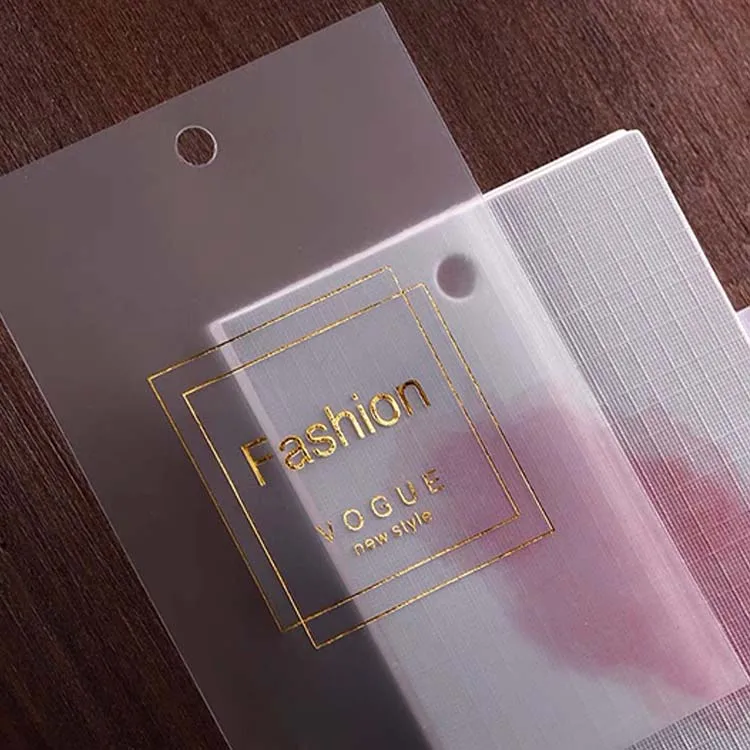 Custom foil gold stamping brand logo hang tags garment labels for clothing