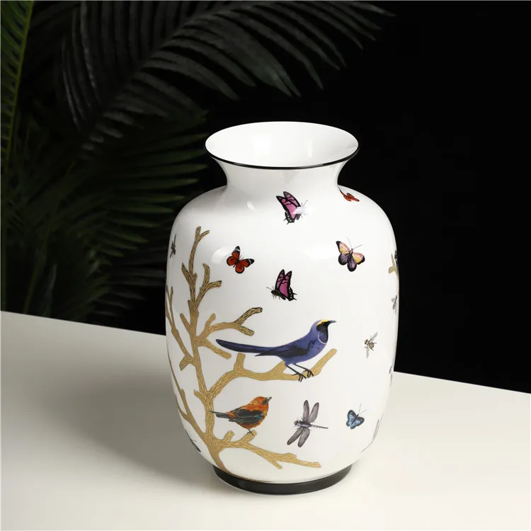 Living room table decorative chinese luxury indoor display  bone china modern flower vase
