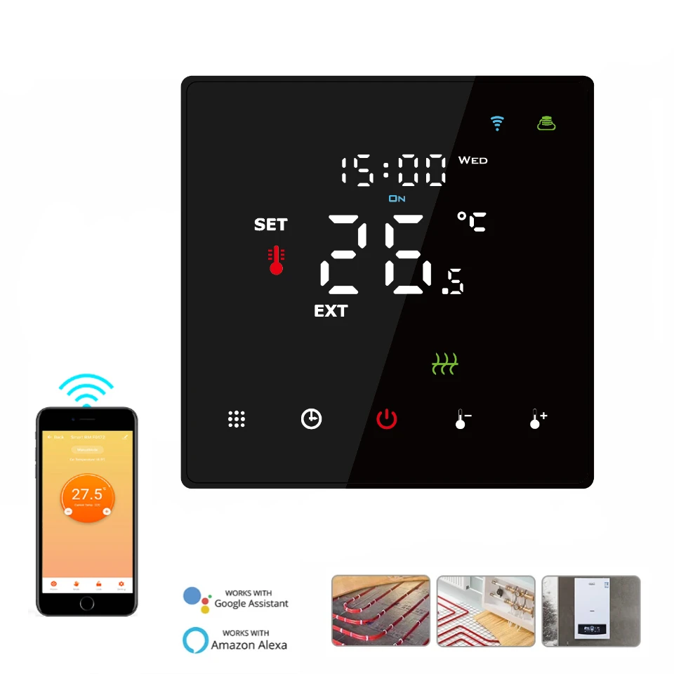 HY608WW WIFI LED Touch Screen 3A Underfloor Heating Thermostat Home Heating System Programmable Radiant Floor Heating System