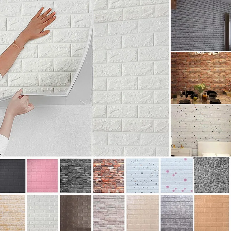 Self adhesive Foam sticker faux brick wall/self adhesive paper walpaper 3d wallpaper panel.jpg