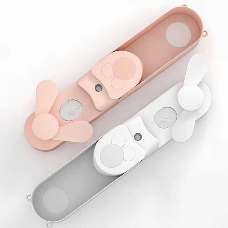  Карманный ручной вентилятор портативный мини-вентилятор USB Перезаряжаемый складной туманообразующий со светодиодным
