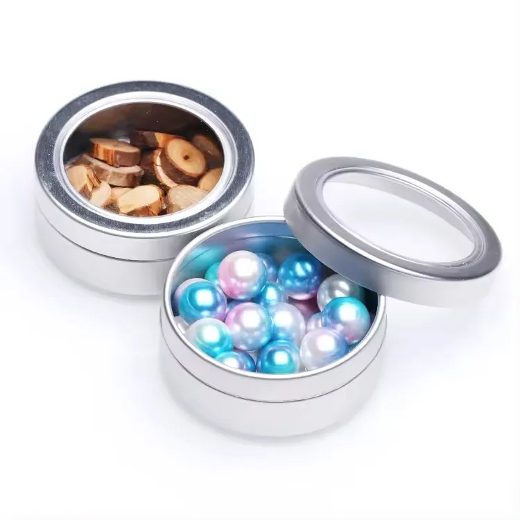 10g metal aluminum round cosmetic skylight cream candle screw top powder tin jar with lid