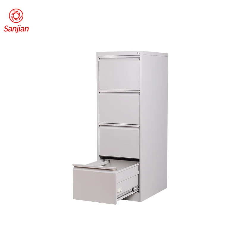 Luoyang Sanjian RAL 7035 Powder Coating Furniture Vertical Metal Steel 4 Drawers Filing Storage Cabinet