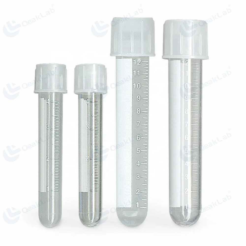 high quality Transparent Plastic Material 12ml Disposable Culture Tubes, with Dual-Position Cap  Graduation