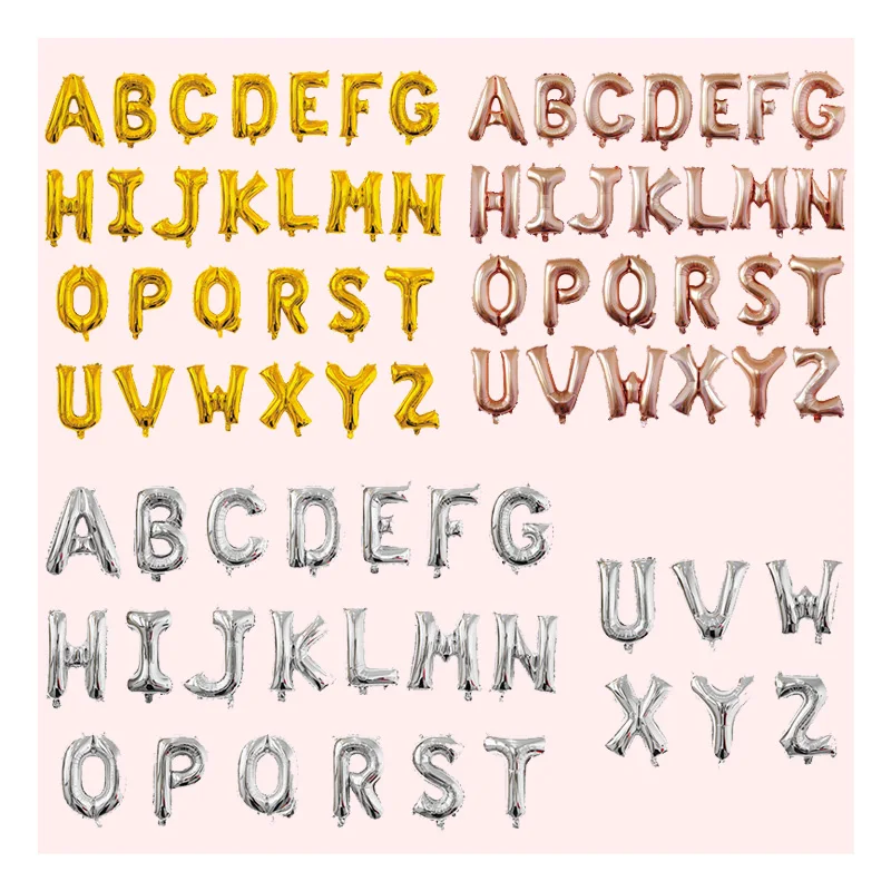 Party aluminium balloon decoration 16 inch 32 inch 40 inch Foil letter number balloon figures alphabet balloons