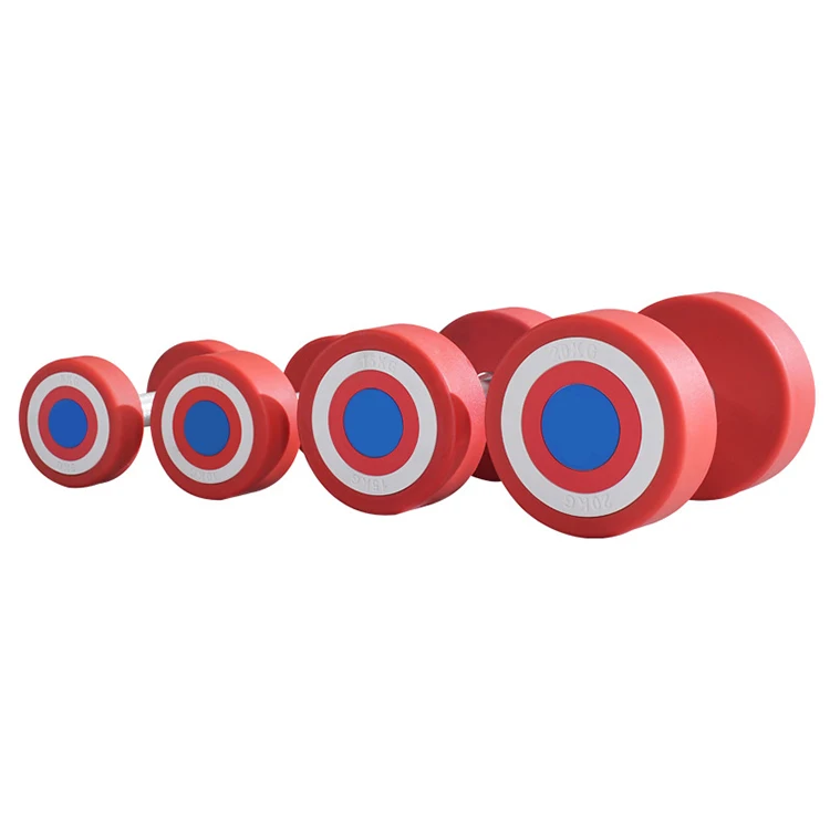 America  Dumbbells Wholesale Pu Rubber Dumbbells 10kg Gym Weightlifting Dumbbells