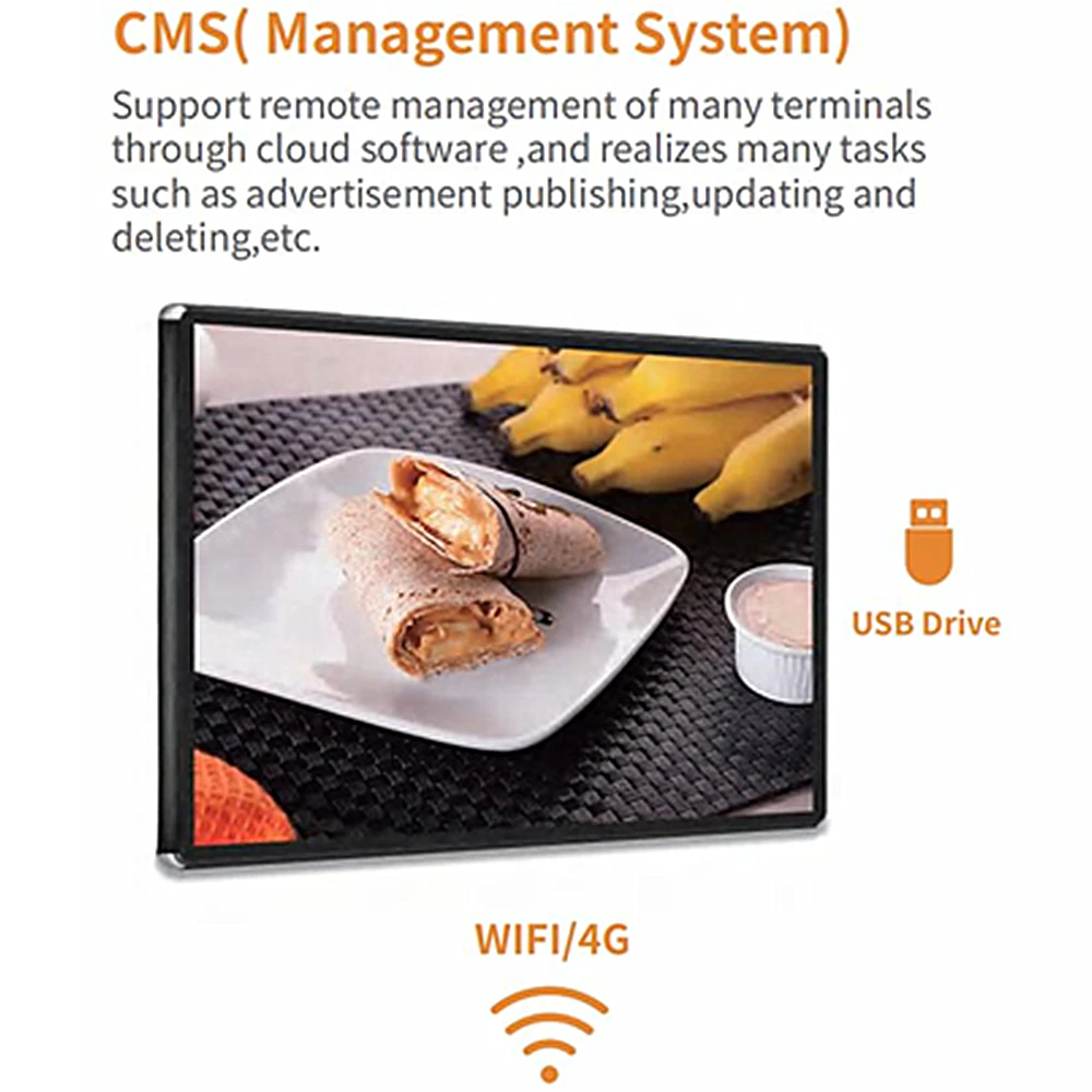 32 43 49 55inch Super thin restaurant wall mount digital signage android lcd advertising display screen digital menu board