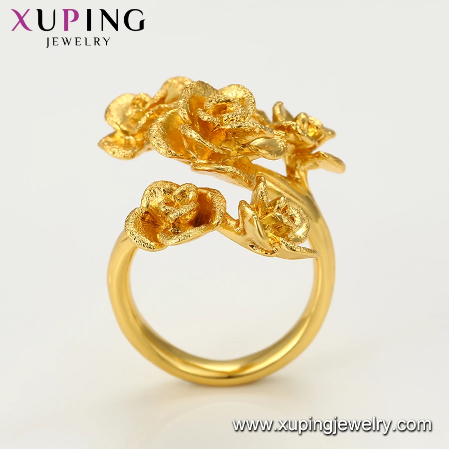 16776 xuping Customized Jewelry Newly designed Dubai Luxury Rose Gold 24K Gold Adjustable Engagement Ring