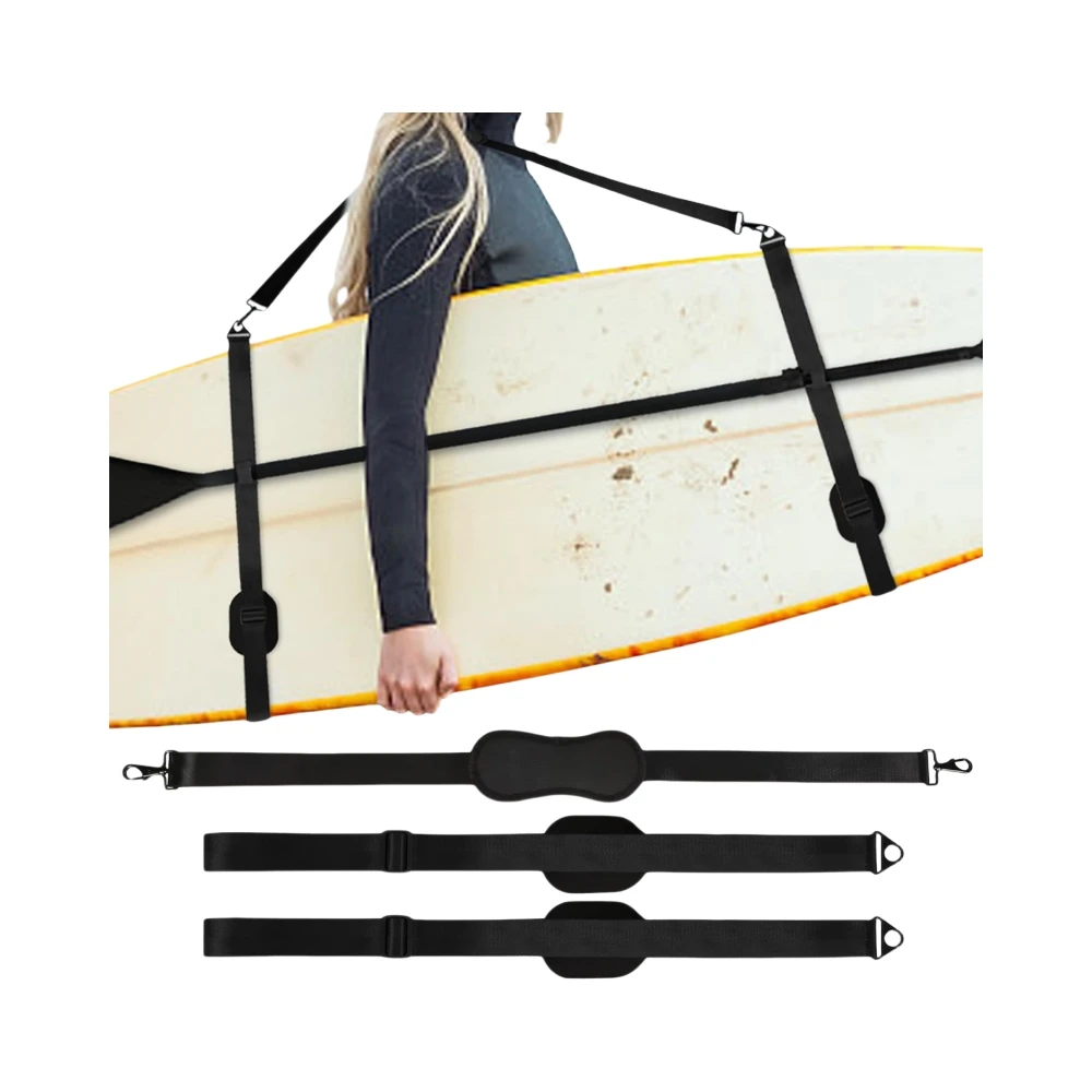 Carrier Shoulder Strap Adjustable Carrying Sling Paddle Bag Belt for Surfing and Paddle Board with Metal Hooks Accessories