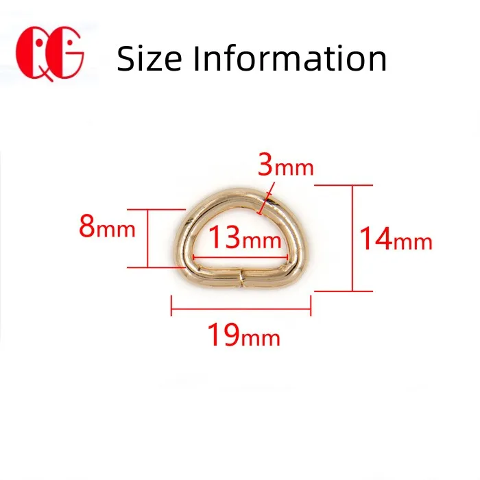 Factory Direct 1 inch  1/2 inch  Silver Gold metal D ring  webbing straps loop ring for bags belt Buckle Sewing for bag clothes
