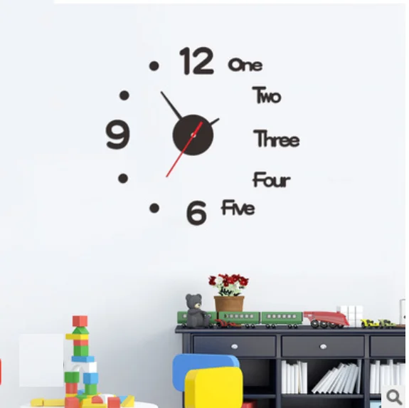 
3D Frameless Digital DIY Wall Clock 