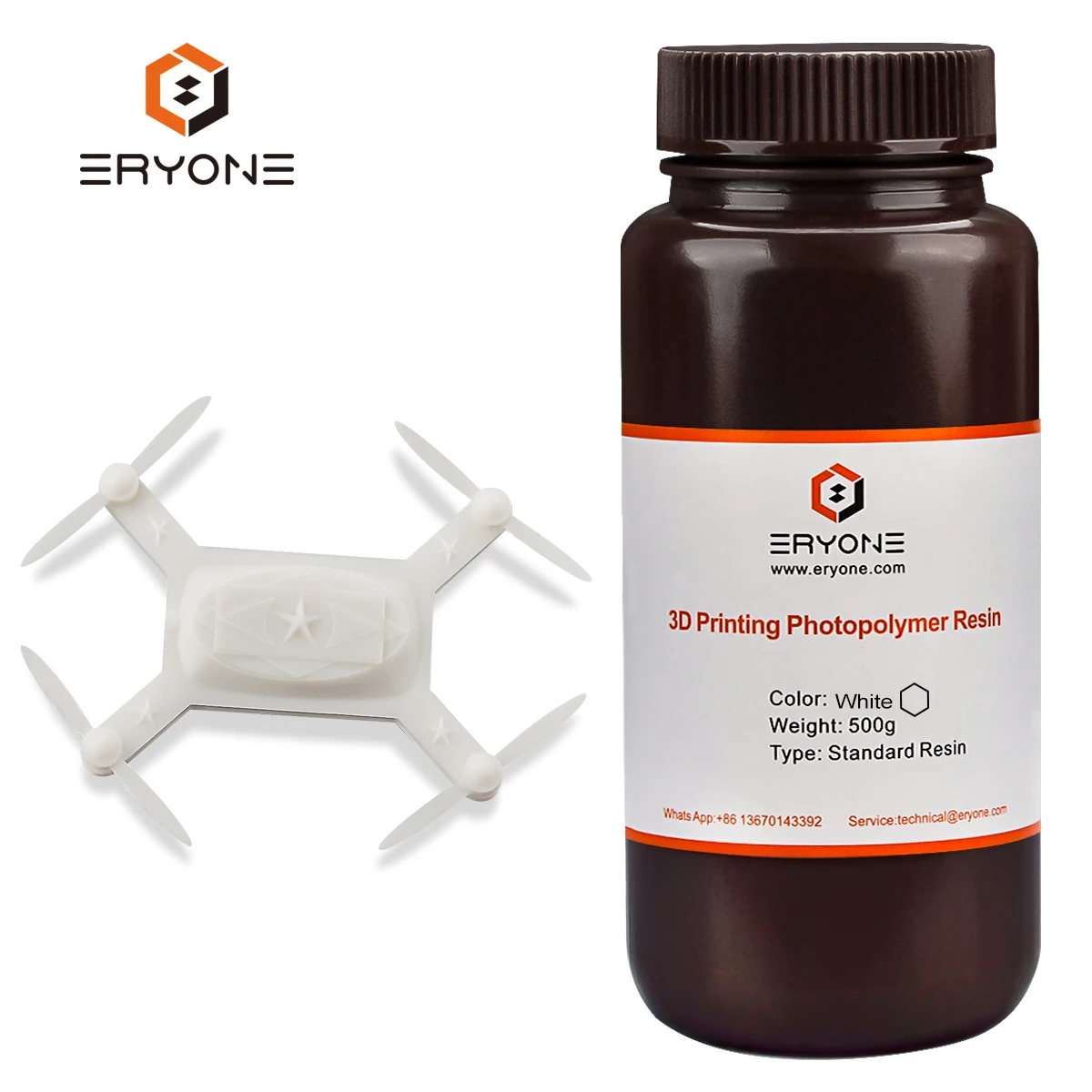 Eryone LCD UV 405nm Water Washable Resin Rapid 3D Printer Resin for Photon Curing LCD 3D Printer Photopolymer Liquid, White