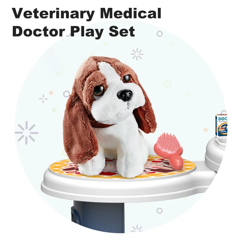 Puppy Pet Care Play Set Medical Nursing Table Toys Veterinarian Doctor Kit for Kids