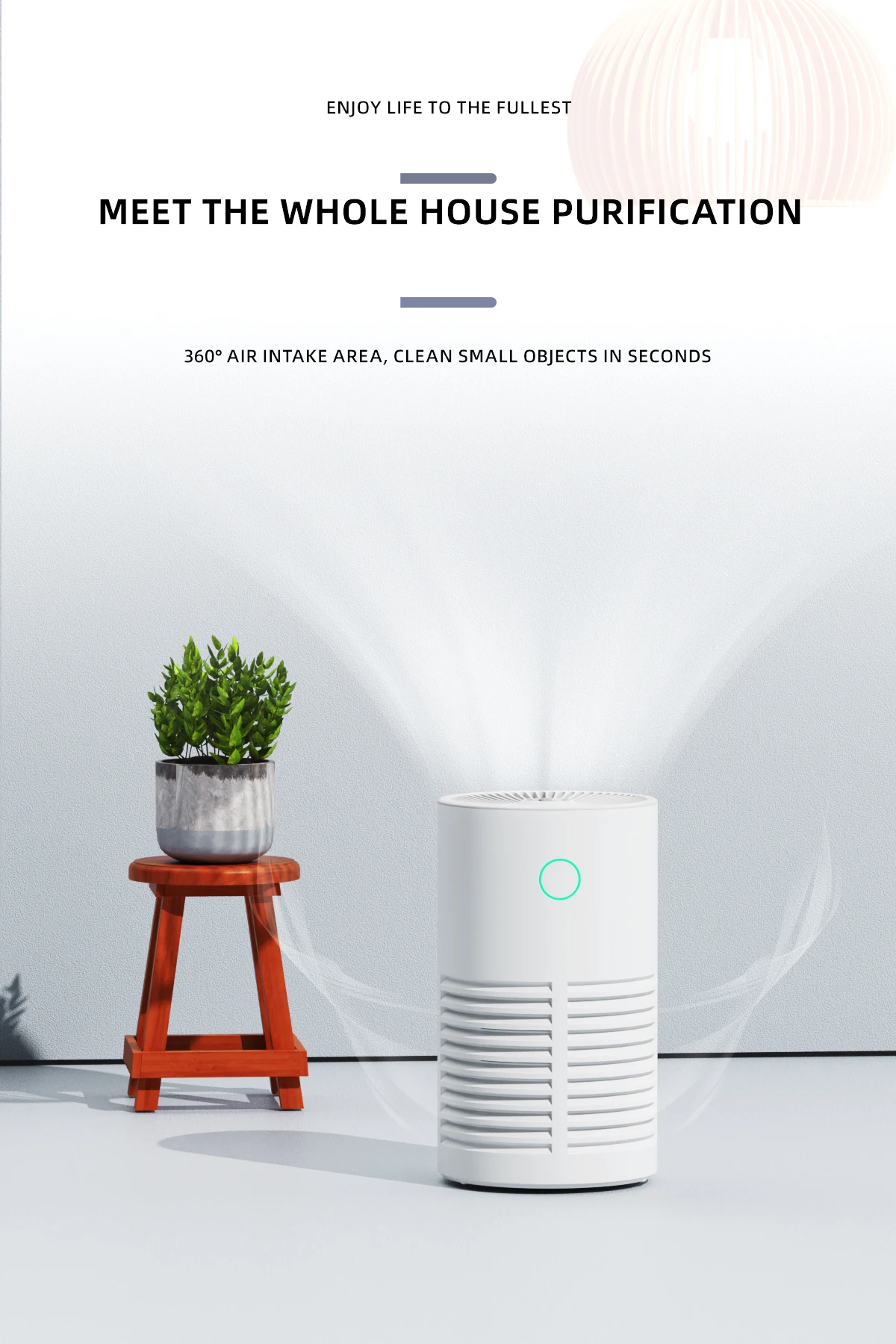 JNUO new products for home vacuum cleaner mini anion car air purifier with true hepa filter