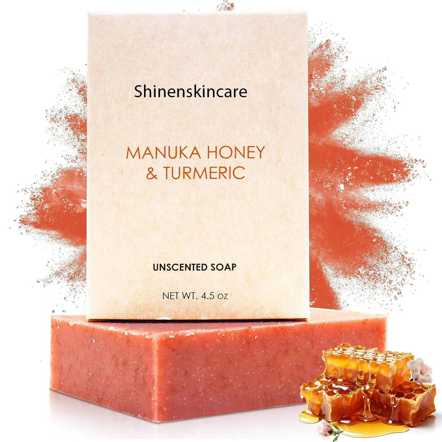 Private Label Korean Aloe Vera Clean Skin Reduce Dark Spots Whitening Turmeric Honey Soap