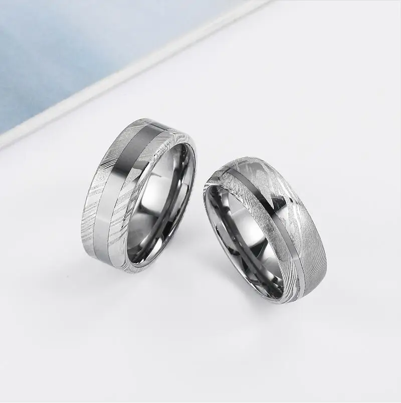 Custom couple silver rings men finger wedding bands women tungsten rings