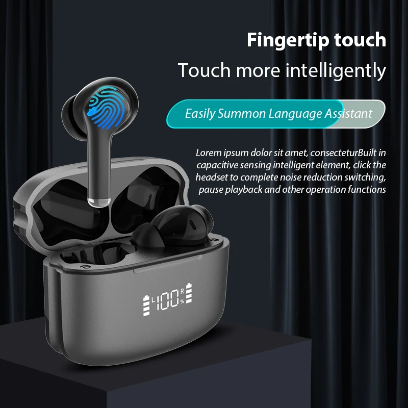 2022 New Arrival V5.1 Sports Running Gaming Earbuds Anc Earbuds Noise Cancelling Earphone For Iphone Support Ai Assistant