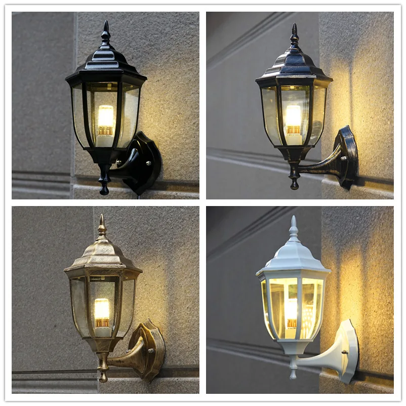 Royal Palace Style Wall Lamp Outdoor Garden balcony stairs Villa Lighting Yard Aisle Light Home Decor with E27 base