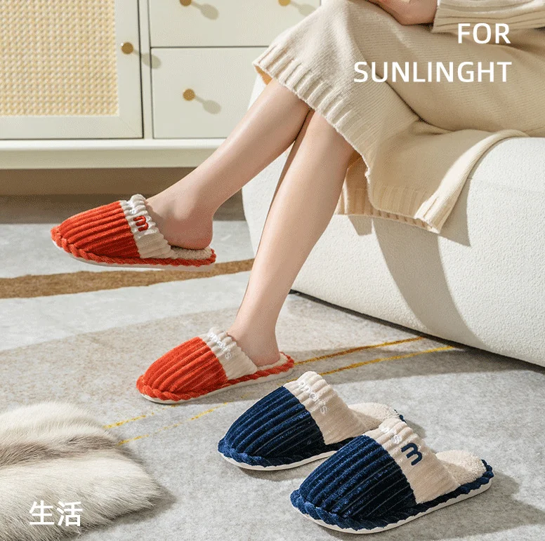 European slipper Comfortable Coral Fleece Slippers With High Cost Performance Thickened Non-slip Comfortable And Warm Slippers
