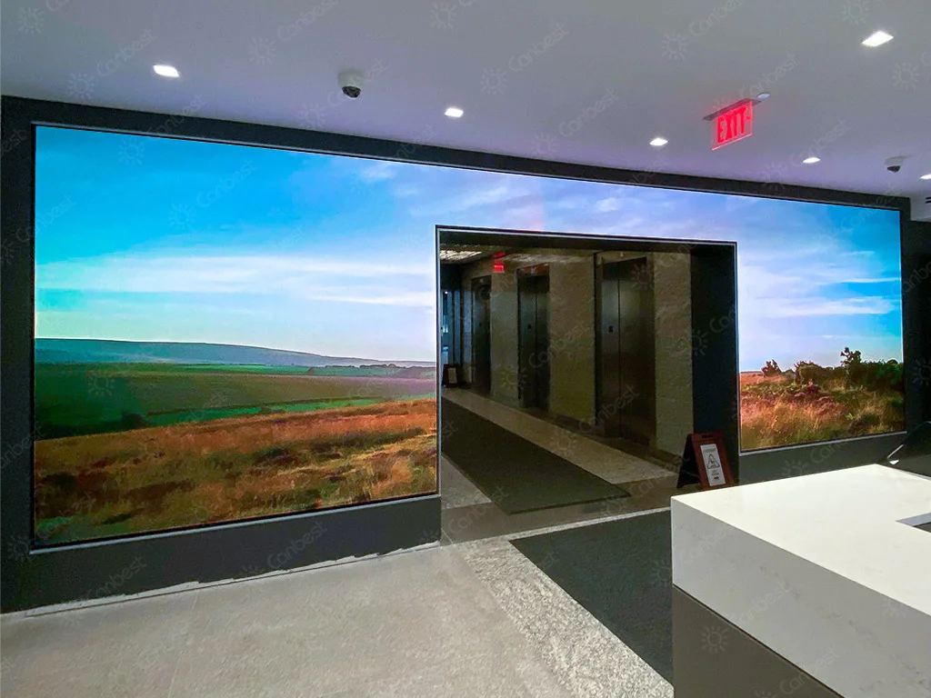 Canbest 16:9 Indoor Fixed All In One COB LED Display P0.9 Ultra Slim 4K 8K Video Wall Pantalla Led Interior